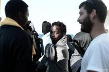 Des migrants à bord de l'Aquarius, le 14 juin 2018 (photo AFP/Médecins sans Frontières)