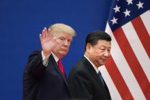 Les présidents américain Donald Trump et chinois Xi Jinping, le 9 novembre 2017 à Pékin