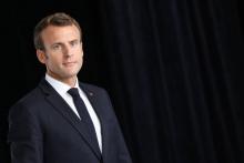 Le président français Emmanuel Macron lors d'un discours le 21 juin 2018 à Quimper (ouest).