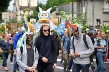 Des manifestants contre l'enfouissement des déchets nucléaires à Bar-le-Duc dans l'est de la France le 16 juin 2018