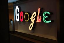 Le logo de Google photographié le 5 mars 2018 à New York