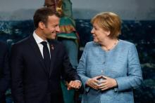 Emmanuel Macron et Angela Merkel lors du sommet du G7 à La Malbaie, Quebec, Canada, le 8 juin 2018.