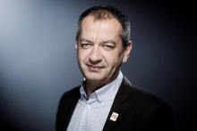 Pascal Pavageau le 4 avril 2018 à Paris, nouveau secrétaire général de Force ouvrière