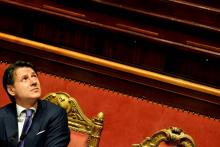 Le nouveau chef du gouvernement italien Giuseppe Conte le 5 juin 2018 au Sénat