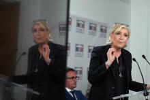 La présidente du Rassemblement national (ex-FN) Marine le Pen, à l'Assemblée Nationale à Paris le 23 mai 2018