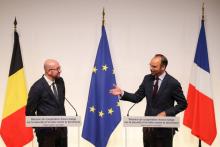 Le Premier ministre Edouard Philippe et son homologue belge Charles Michel, le 11 juin 2018 à Paris