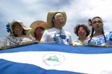 Des opposants au président Daniel Ortega participent à la marche "Masaya fleurira", le 21 juillet 2018 à Managua, au Nicaragua