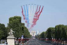 La patrouille de France ouvre le défilé militaire, le 14 juillet 2018