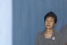 Arrivée de la présidente sud-coréenne destituée Park Geun-Hye au tribunal à Séoul, le 15 août 2017
