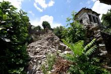 Les ruines de la maison Lolomani à Gjirokastra, le 15 juin 2018 en Albanie