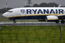 Un avion Ryanair sur le tarmac de l'aéroport de Rome, le 15 décembre 2017