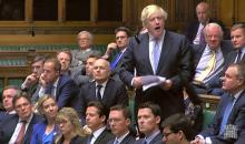 L'ancien ministre des Affaires étrangères, Boris Johnson, à la Chambre des communes à Londres le 18 juillet 2018 - Photo extraite d'une vidéo tournée par les services du Parlement (PRU)