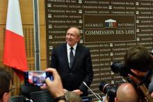 Le ministre de l'Intérieur Gérard Collomb avant son audition par la commission des lois de l'Assemblée nationale le 23 juillet 2018 à Paris