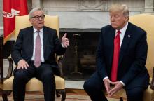 Le président américain Donald Trump avec le président de la Commission européenne Jean-Claude Juncker à la Maison Blanche à Washington, le 25 juillet 2018