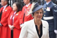 Capture d'écran réalisée à partir d'une vidéo diffusée par le Parlement britannique montrant la Première ministre Theresa May s'exprimant sur le Brexit devant la Chambre des Communes, le 9 juillet 201