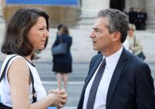 Agnés Buzyn et son époux Yves Lévy, qui a retiré sa candidature pour un nouveau mandat à la tête de l'Inserm, le 1er juillet 2018.