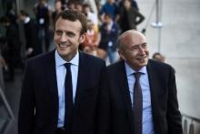 Emmanuel Macron et Gérard Collomb photographiés ensemble en septembre 2016 à Lyon à l'occasion d'un colloque