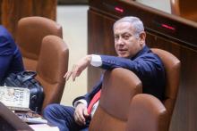 Le Premier ministre israélien Benjamin Netanyahu assiste à une session du Parlement avant le vote d'une loi controversée le 18 juillet 2018 à Jérusalem