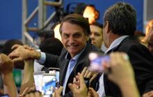 Le député brésilien d'extrême droite Jair Bolsonaro, candidat à la présidence, lors d'un meeting pour le lancement de sa campagne, le 22 juillet 2018 à Rio de Janeiro