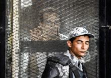 Le photographe égyptien Mahmoud Abou Zeid lors de son procès au Caire, le 28 juillet 2018