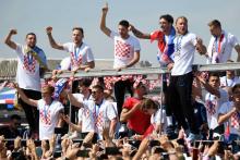 L'équipe de Croatie à son arrivée à Zagreb, le 16 juillet 2018