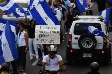 Des opposants au président Daniel Ortega manifestent à Managua, le 4 juillet 2018 au Nicaragua