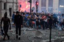 Incidents à Paris le 15 juillet 2018 près du Drugstore Publicis en marge des festivités célébrant la victoire de la France en finale du Mondial