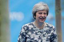 La Première ministre britannique Theresa May lors de la deuxième journée du sommet de l'OTAN à Bruxelles, le 12 juillet 2018