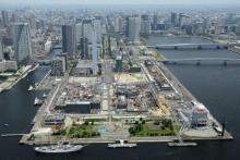 Le village olympique en construction pour les JO de 2020, à Tokyo le 21 juillet 2018