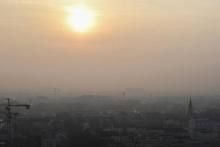La ville de Lyon touchée par un épisode de pollution de l'air, le 23 janvier 2017