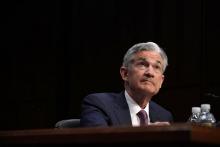Le président de la Fed Jerome Powell durant une audition devant le Sénat américain, le 17 juillet 2018