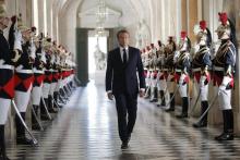 Le président Emmanuel Macron lors de son arrivée devant le Congrès le 9 juillet 2018 à Versailles