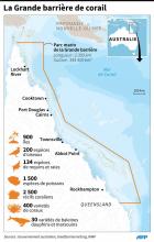 Vue aérienne de la grande barrière de corail australienne, le 20 novembre 2014