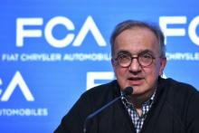 L'Italo-canadienne Sergio Marchionne, patron de Fiat Chrysler (FCA) et de Ferrari, lors d'une conférence de presse, le 1er juin 2018 à Balocco, en Italie
