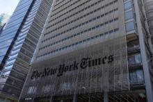 Le siège du New York Times à Manhattan, le 28 avril 2016