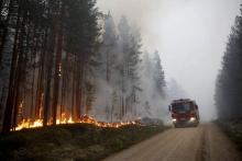 Incendies de forêt à Karbole, le 15 juillet 2018 en Suède