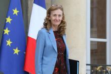 La ministre de la Justice Nicole Belloubet sort du palais de l'Elysée le 11 avril 2018 à Paris