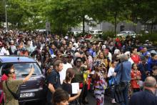 Marche silencieuse dans le quartier du Breil à Nantes le 5 juillet 2018 pour réclamer "vérité" et "justice pour Abou", victime mardi du tir d'un policier