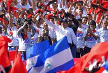 Le président Daniel Ortega lors d'un rassemblement de ses partisans pour le 39e anniversaire de la révolution sandiniste, le 19 juillet 2018 à Managua, au Nicaragua