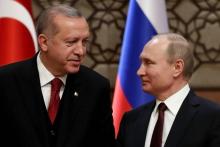 Le président turc Recep Tayyip Erdogan et son homologue russe Vladimir Poutine à Ankara, le 4 avril 2018