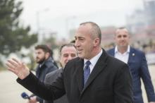 Le Premier ministre du Kosovo Ramush Haradinaj à Pristina, lors d'une commémoration le 5 mars 2018