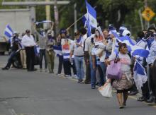 Des manifestants ont manifesté le 30 août 2018 à Managua pour demander la libération de prisonniers politiques