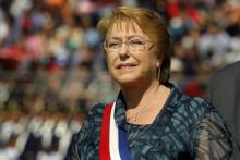 La présidente chilienne Michelle Bachelet lors des célébrations du 206e anniversaire de l'indépendance du pays, le 19 septembre 2016 à Santiago