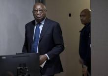 L'ex-président ivoirien Laurent Gbagbo devant la Cour pénale internationale (CPI) à La Haye, aux Pay