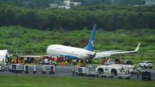 Un vol de la compagnie chinoise Xiamen Air est sorti de piste lors de son atterrissage sous des trombes d'eau à l'aéroport de Manille, le 17 août 2018