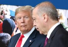 Le président américain Donald Trump et son homologue turc Recep Tayyip Erdogan lors du dernier sommet de l'Otan le 11 juillet 2018 à Bruxelles