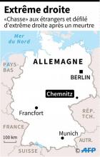 Carte d'Allemagne localisant Chemnitz