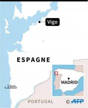 Promenade de front de mer effondrée à Vigo (nord-ouest de l'Espagne), le 13 août 2018