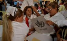 Une professeure cubaine dans son école de La Havane, le 10 août 2018