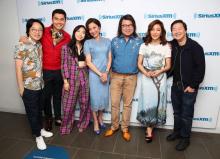 L'équipe du film "Crazy Rich Asians" Jimmy O. Yang, Henry Golding, Awkwafina, Michelle Yeoh, l'auteur Kevin Kwan, Constance Wu et Ken Jeong à New York City, le 15 août 2018